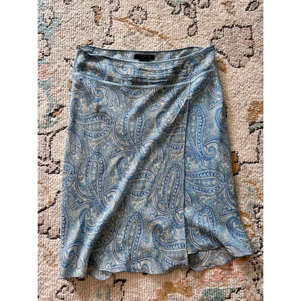 The Limited 100% Silk Paisley Skirt